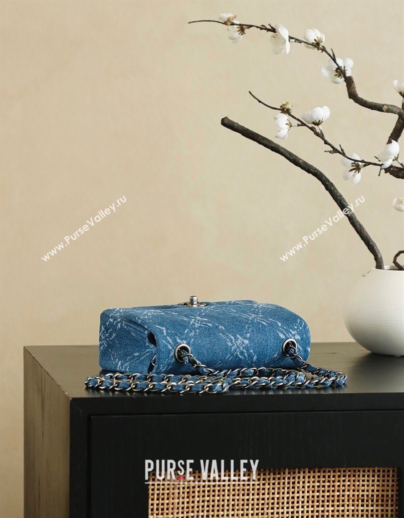 Chanel Denim Classic Mini Flap Handbag Blue 2025 A69900 1010 (yezi-251010097)