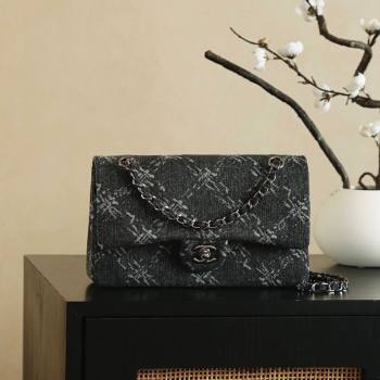 Chanel Denim Classic Medium Flap Bag Black 2025 0812 (yezi-251010098)