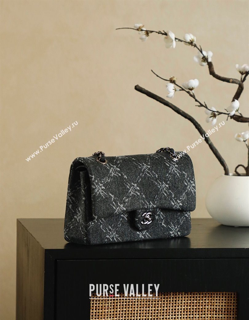 Chanel Denim Classic Medium Flap Bag Black 2025 0812 (yezi-251010098)