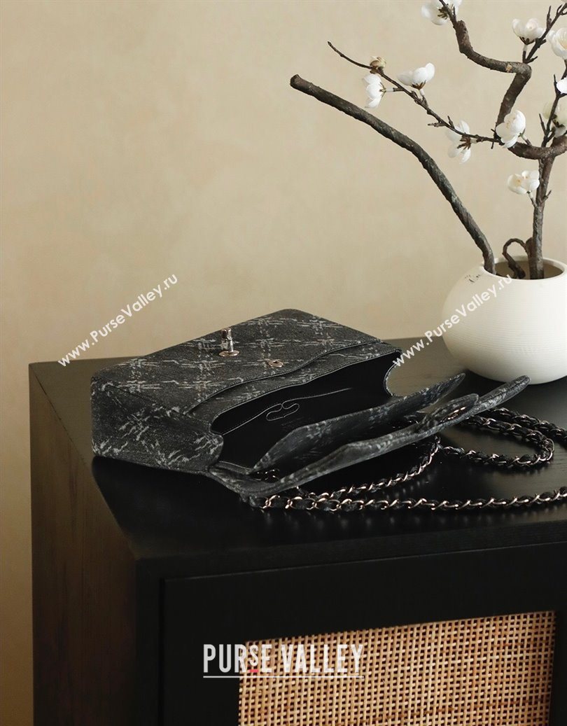 Chanel Denim Classic Medium Flap Bag Black 2025 0812 (yezi-251010098)