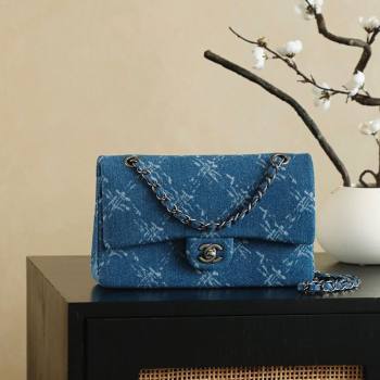 Chanel Denim Classic Medium Flap Bag Blue 2025 0812 (yezi-251010099)