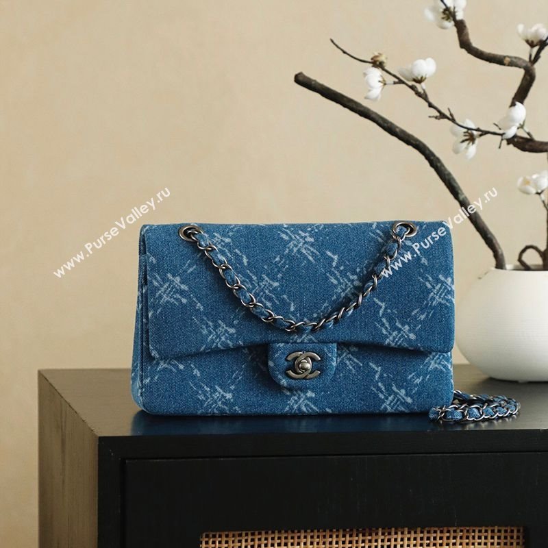 Chanel Denim Classic Medium Flap Bag Blue 2025 0812 (yezi-251010099)