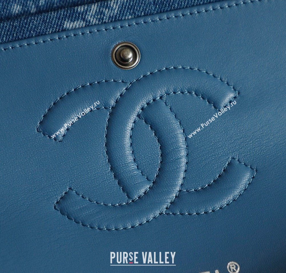 Chanel Denim Classic Medium Flap Bag Blue 2025 0812 (yezi-251010099)