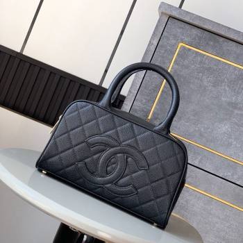 Chanel Grained Calfskin Bowling Bag Black 2025 CH101006 (yezi-251010101)