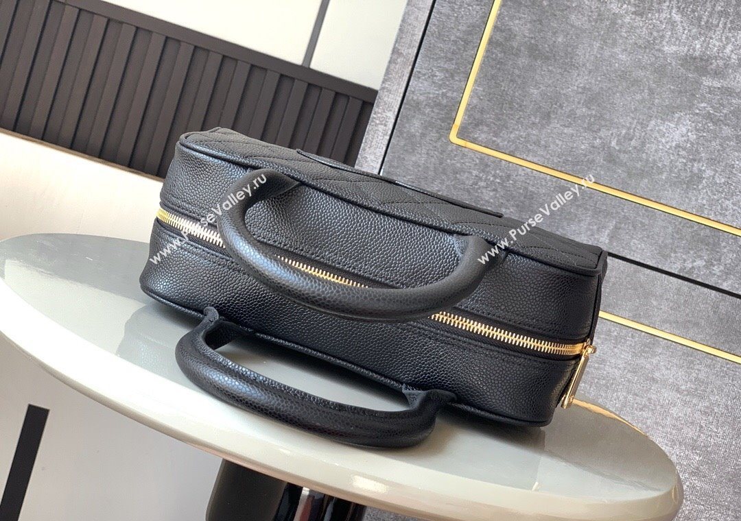Chanel Grained Calfskin Bowling Bag Black 2025 CH101006 (yezi-251010101)