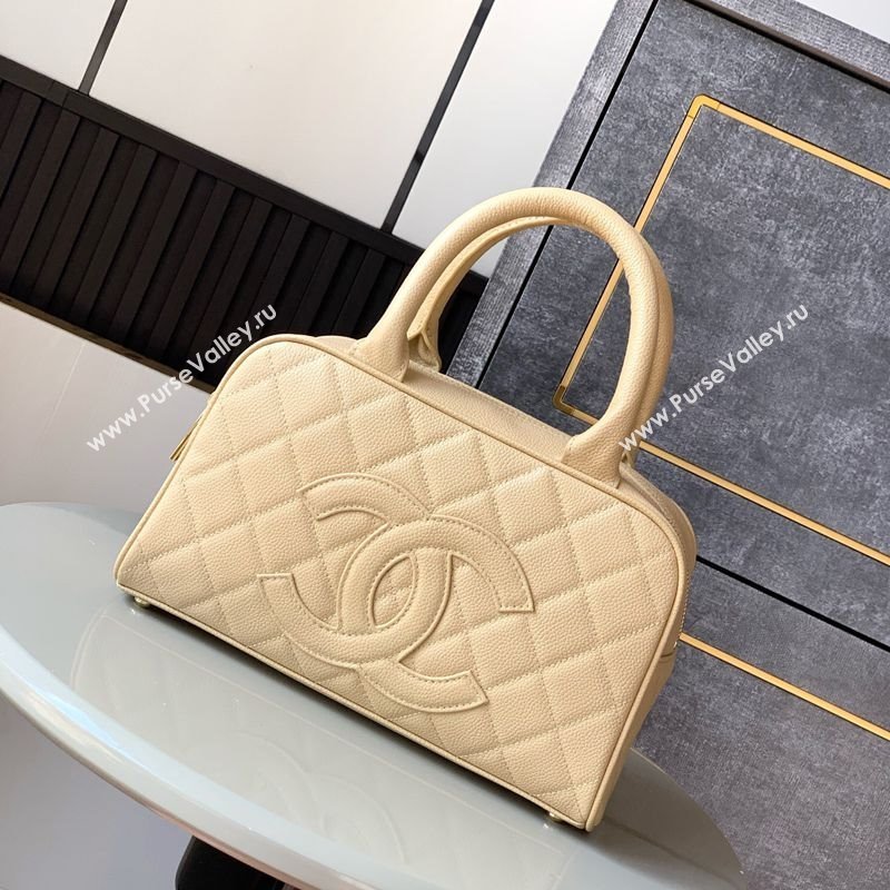 Chanel Grained Calfskin Bowling Bag Beige 2025 CH101006 (yezi-251010102)