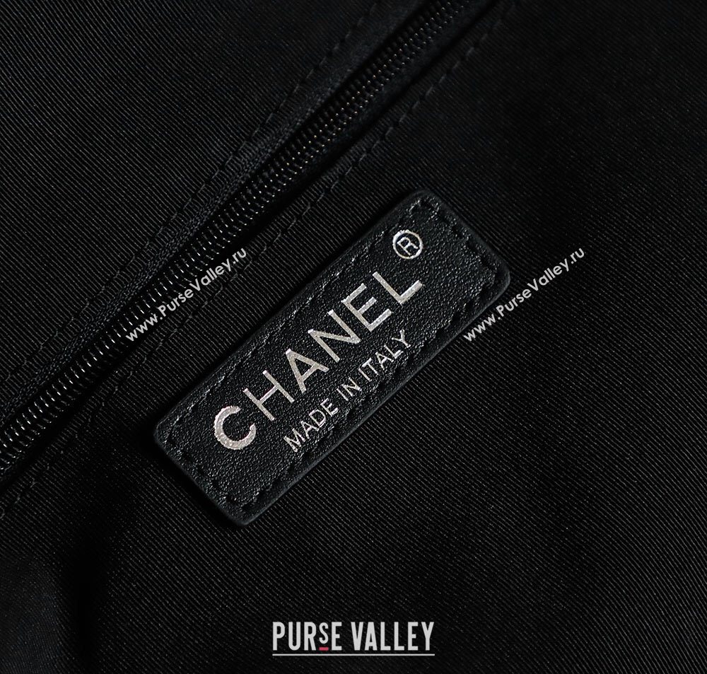 Chanel Raffia Straw Small Shopping Bag White/Black 2025 CH101003 (yezi-251010079)