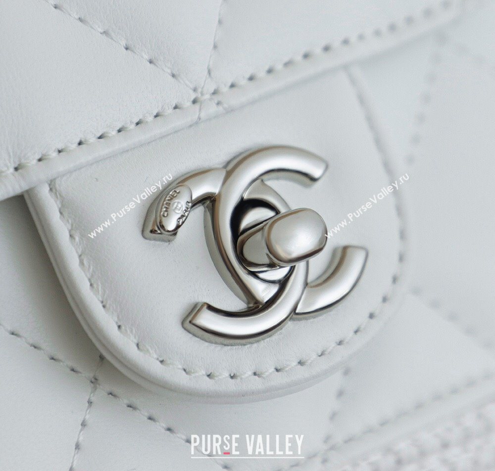 Chanel Raffia Straw and Calfskin Small Shopping Bag White2 2025 AS5951 (yezi-251010080)