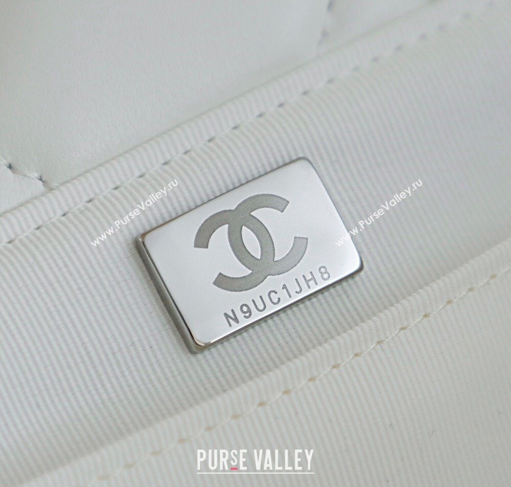 Chanel Raffia Straw and Calfskin Small Shopping Bag White2 2025 AS5951 (yezi-251010080)