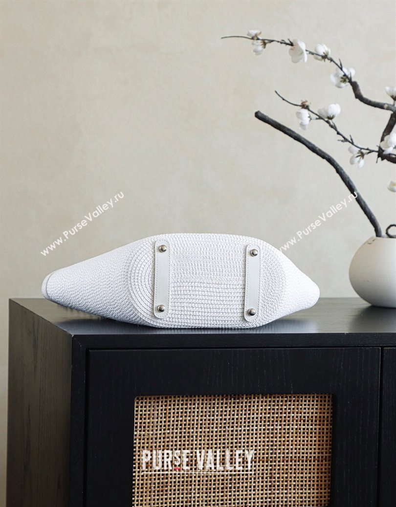 Chanel Raffia Straw and Calfskin Large Shopping Bag White2 2025 AS5951 (yezi-251010083)