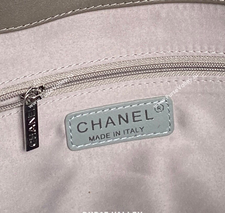 Chanel Printed Leather Vintage Airport Shopping Bag A9901 Grey 2025 (yezi-251010006)