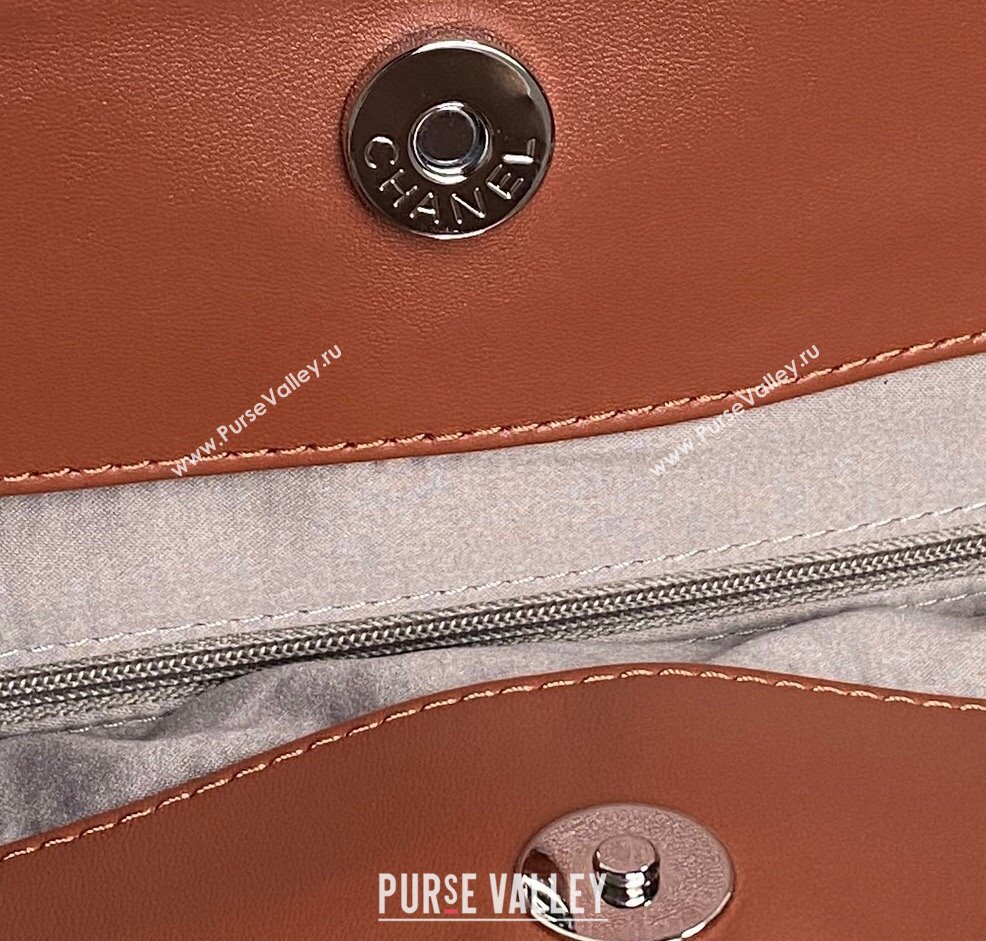 Chanel Printed Leather Vintage Airport Shopping Bag A9901 Brown 2025 (yezi-251010007)