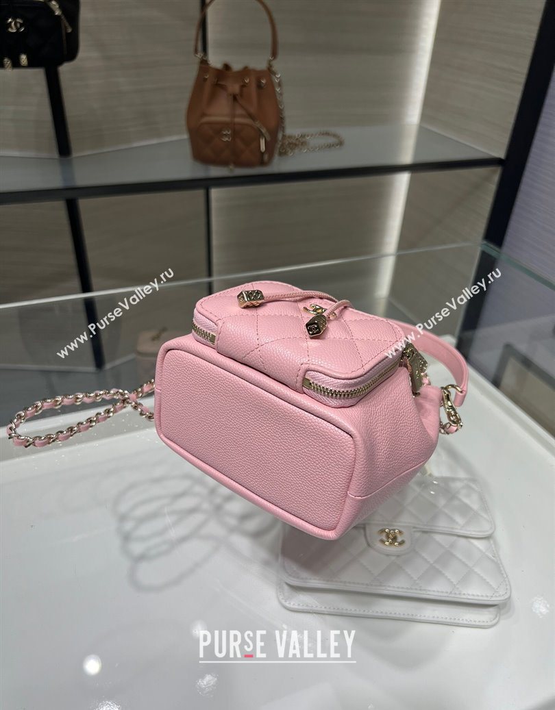 Chanel Grained Shiny Calfskin Clutch with Chain Pink 2025 AP4775 (yezi-251010065)