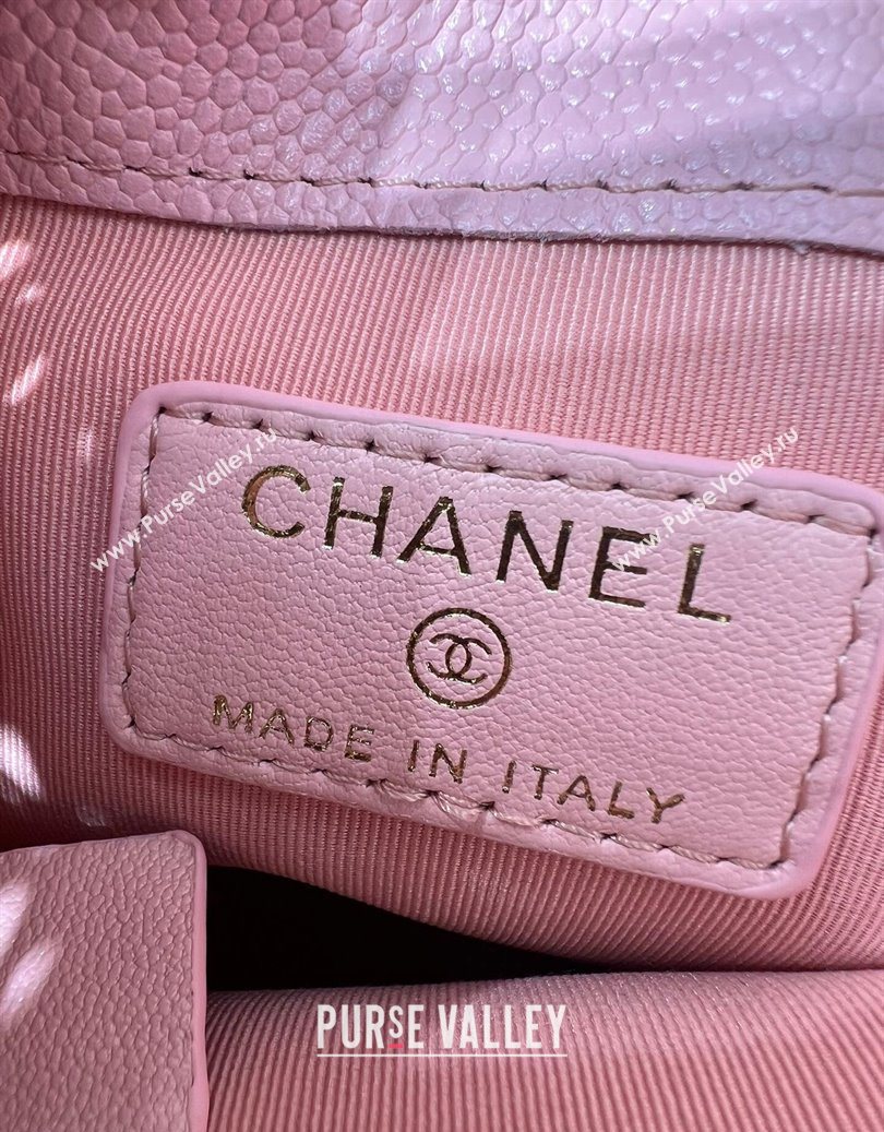 Chanel Grained Shiny Calfskin Clutch with Chain Pink 2025 AP4775 (yezi-251010065)