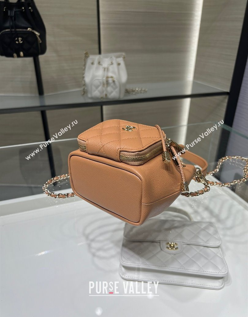 Chanel Grained Shiny Calfskin Clutch with Chain Brown 2025 AP4775 (yezi-251010066)
