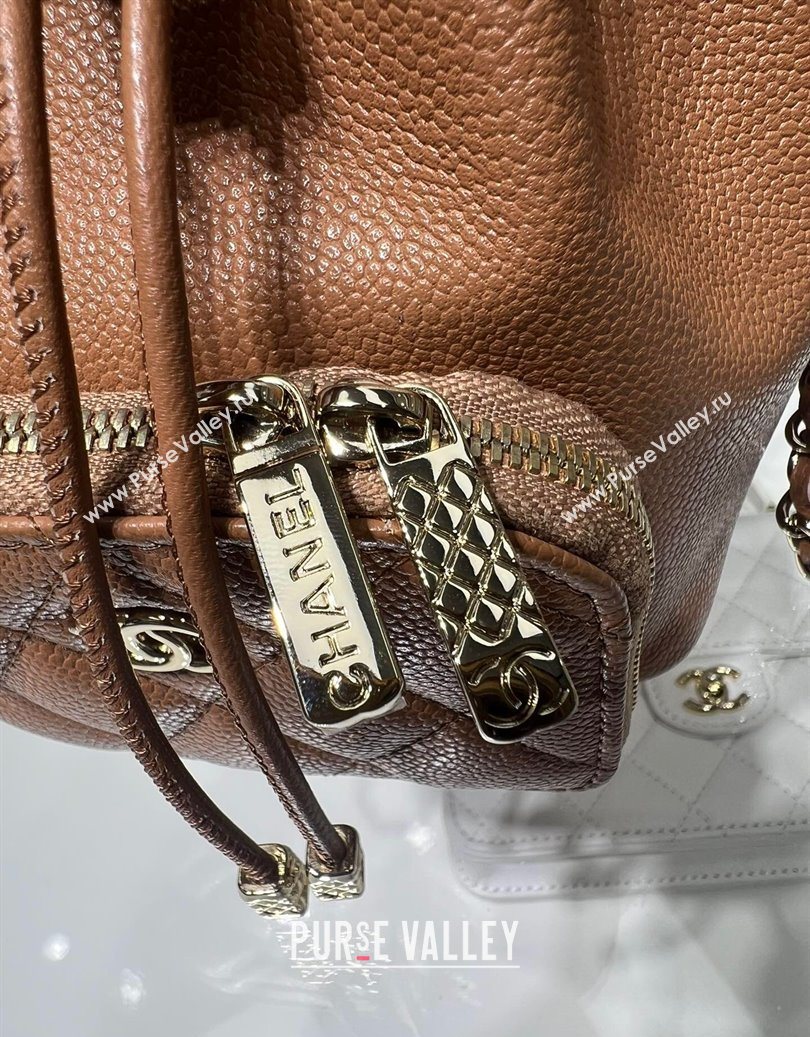 Chanel Grained Shiny Calfskin Clutch with Chain Brown 2025 AP4775 (yezi-251010066)