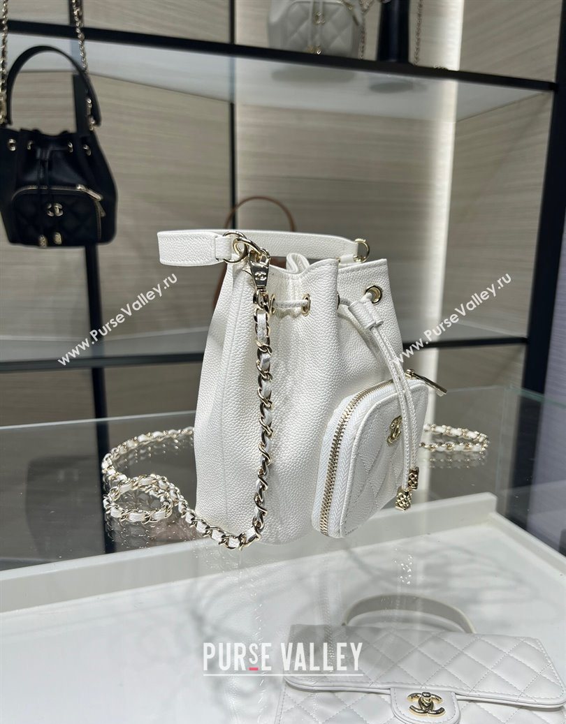 Chanel Grained Shiny Calfskin Clutch with Chain White 2025 AP4775 (yezi-251010067)