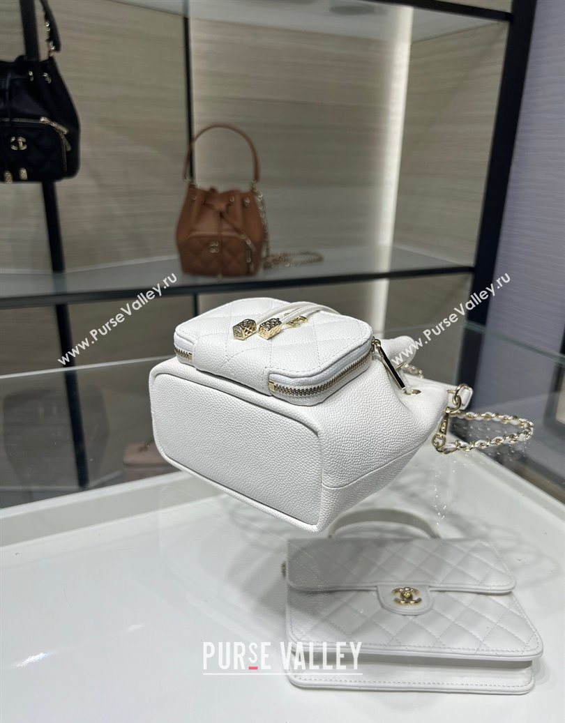 Chanel Grained Shiny Calfskin Clutch with Chain White 2025 AP4775 (yezi-251010067)