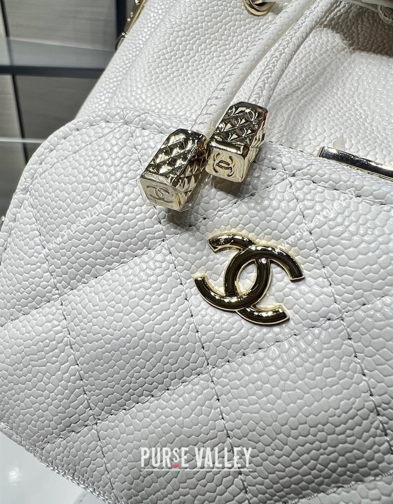 Chanel Grained Shiny Calfskin Clutch with Chain White 2025 AP4775 (yezi-251010067)