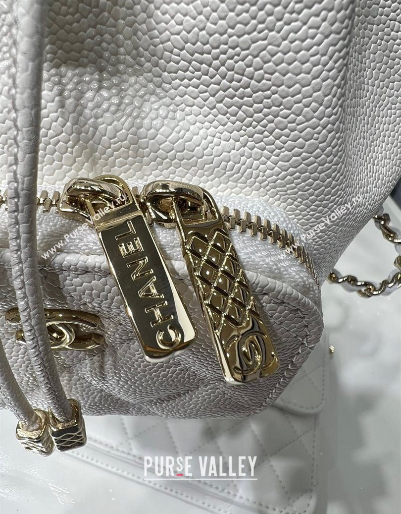 Chanel Grained Shiny Calfskin Clutch with Chain White 2025 AP4775 (yezi-251010067)