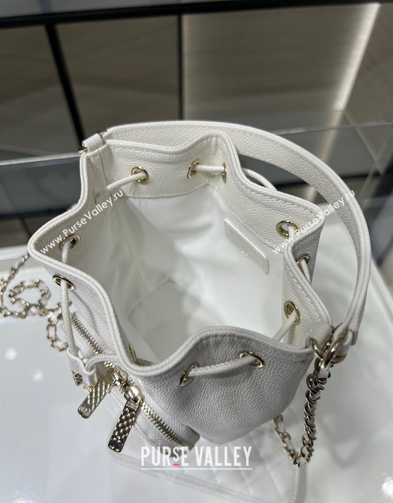 Chanel Grained Shiny Calfskin Clutch with Chain White 2025 AP4775 (yezi-251010067)