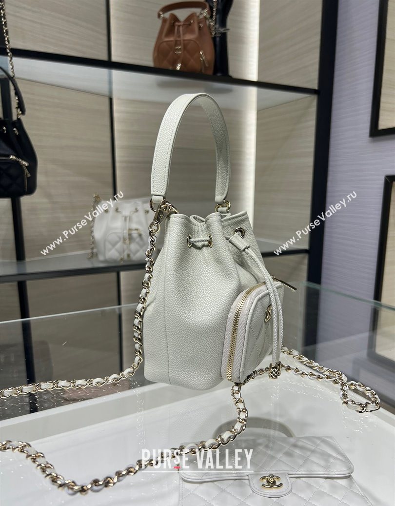 Chanel Grained Shiny Calfskin Clutch with Chain Grey 2025 AP4775 (yezi-251010068)