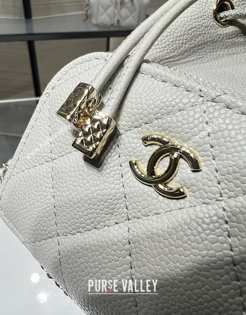 Chanel Grained Shiny Calfskin Clutch with Chain Grey 2025 AP4775 (yezi-251010068)