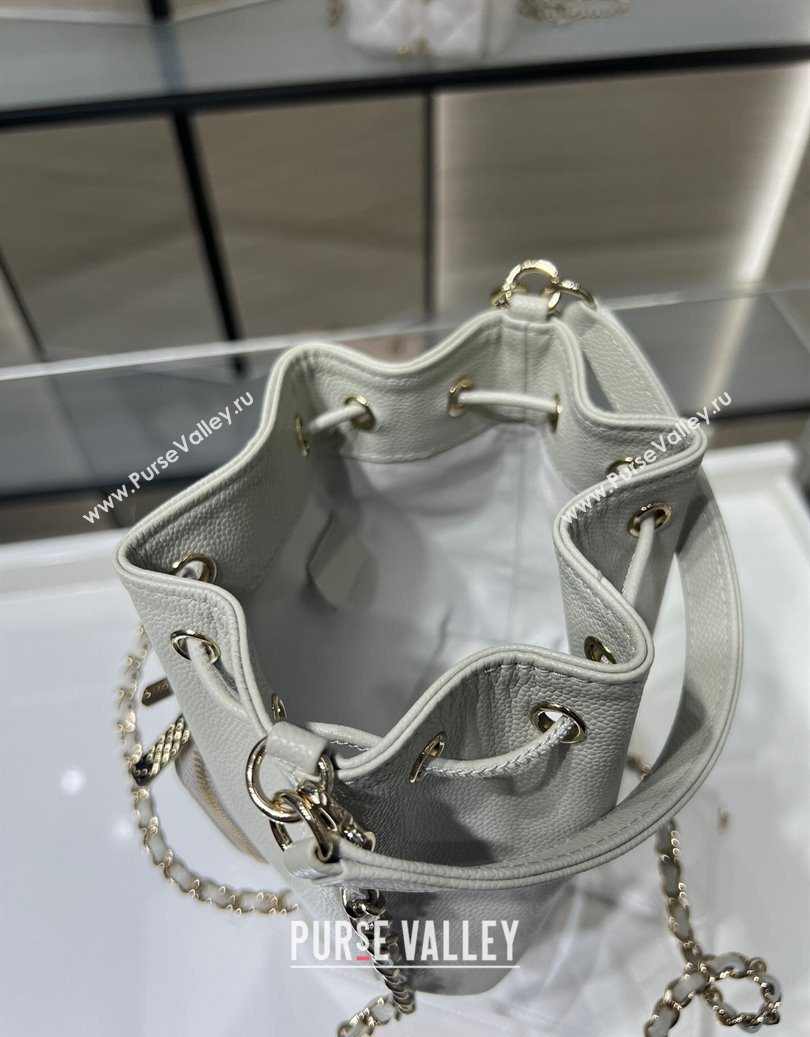 Chanel Grained Shiny Calfskin Clutch with Chain Grey 2025 AP4775 (yezi-251010068)