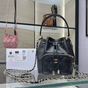 Chanel Grained Shiny Calfskin Clutch with Chain Black 2025 AP4775 (yezi-251010069)