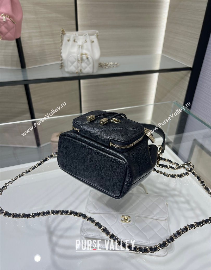 Chanel Grained Shiny Calfskin Clutch with Chain Black 2025 AP4775 (yezi-251010069)