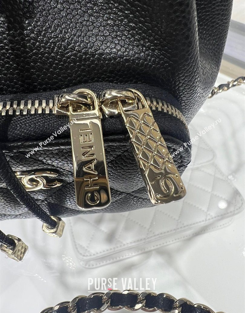 Chanel Grained Shiny Calfskin Clutch with Chain Black 2025 AP4775 (yezi-251010069)