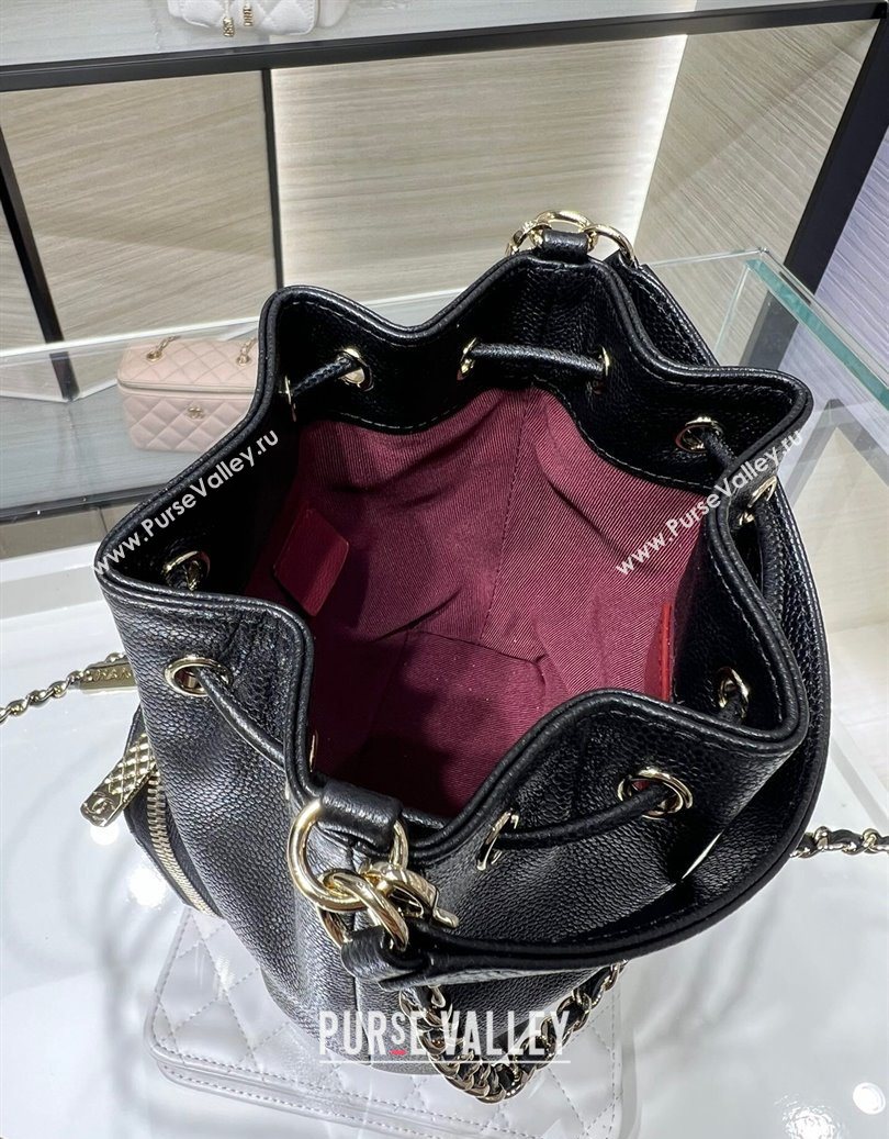 Chanel Grained Shiny Calfskin Clutch with Chain Black 2025 AP4775 (yezi-251010069)