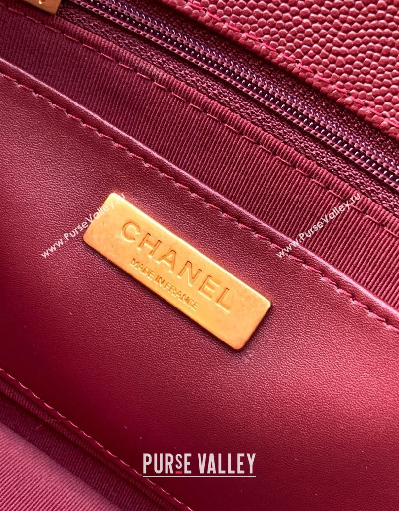 Chanel Grained Shiny Calfskin Flap Bag with Top Handle Burgundy 2025 AS3653 (yezi-251010070)