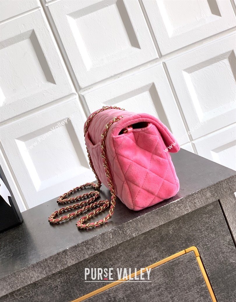 Chanel Velvet Mini Flap Bag with Strass Ball Pink2 2025 AS1787 (yezi-251010047)