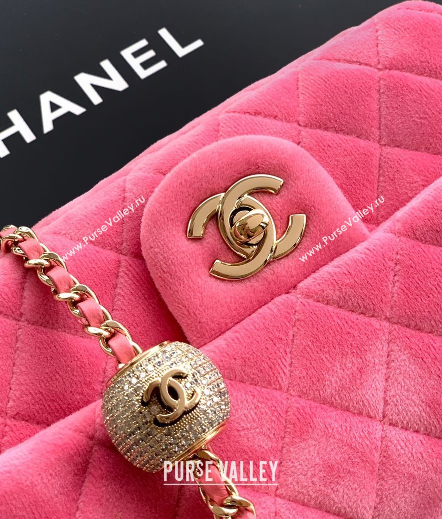Chanel Velvet Mini Flap Bag with Strass Ball Pink2 2025 AS1787 (yezi-251010047)