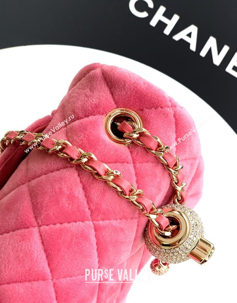 Chanel Velvet Mini Flap Bag with Strass Ball Pink2 2025 AS1787 (yezi-251010047)