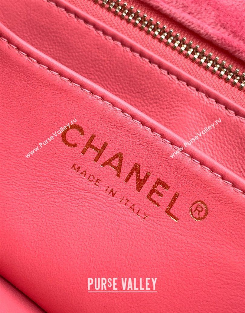 Chanel Velvet Mini Flap Bag with Strass Ball Pink2 2025 AS1787 (yezi-251010047)