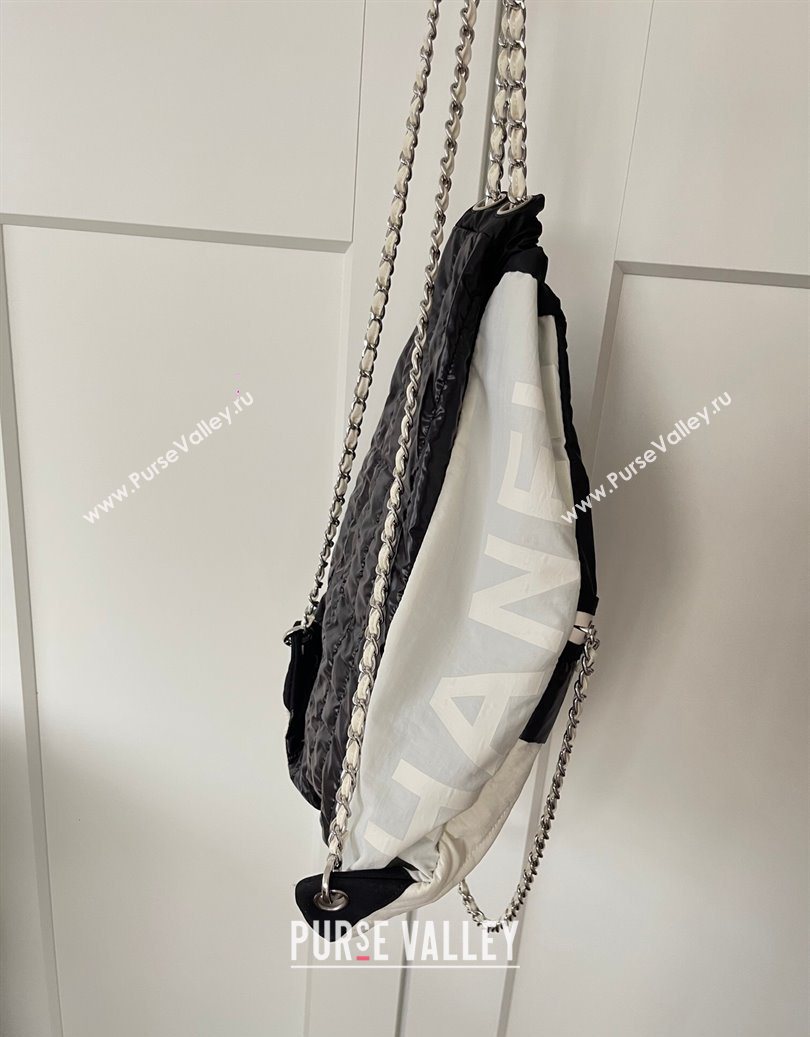Chanel Vintage Nylon Backpack Bag White/Black 2025 CH101002 (yezi-251010073)