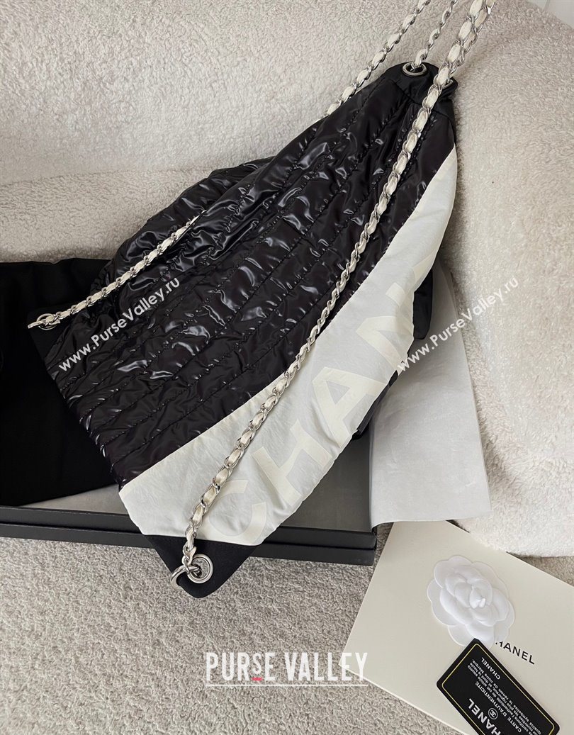 Chanel Vintage Nylon Backpack Bag White/Black 2025 CH101002 (yezi-251010073)