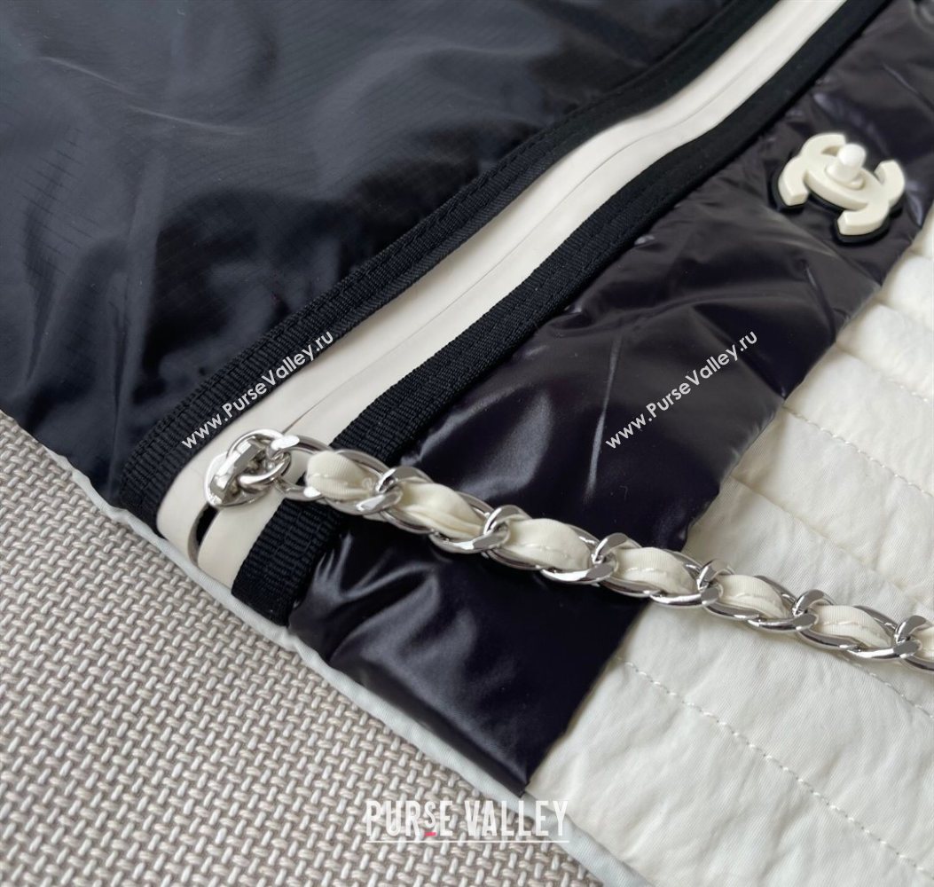 Chanel Vintage Nylon Backpack Bag White/Black 2025 CH101002 (yezi-251010073)