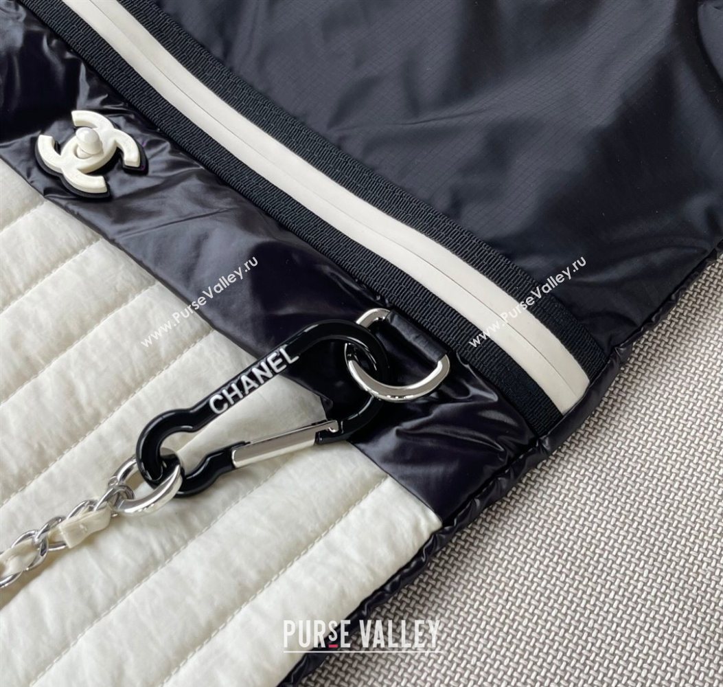 Chanel Vintage Nylon Backpack Bag White/Black 2025 CH101002 (yezi-251010073)