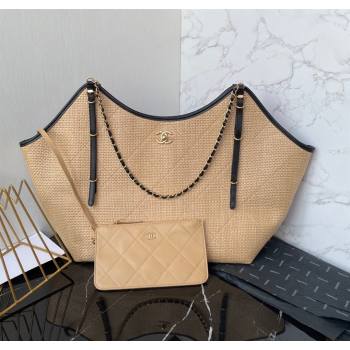 Chanel Straw Maxi Shopping Tote Bag Beige 2025 AS5463 (yezi-251010075)