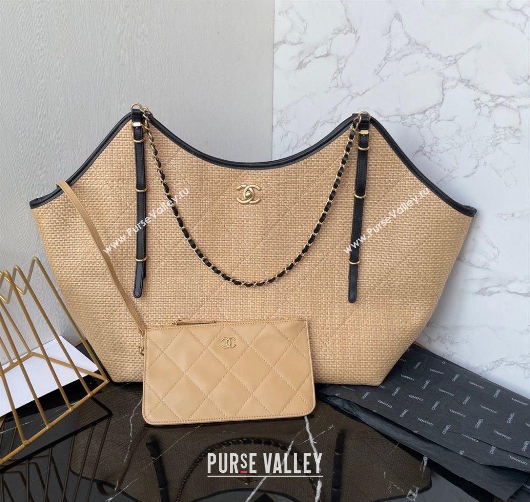 Chanel Straw Maxi Shopping Tote Bag Beige 2025 AS5463 (yezi-251010075)
