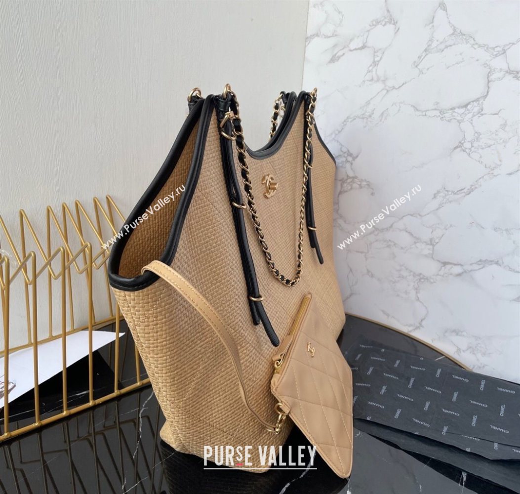 Chanel Straw Maxi Shopping Tote Bag Beige 2025 AS5463 (yezi-251010075)