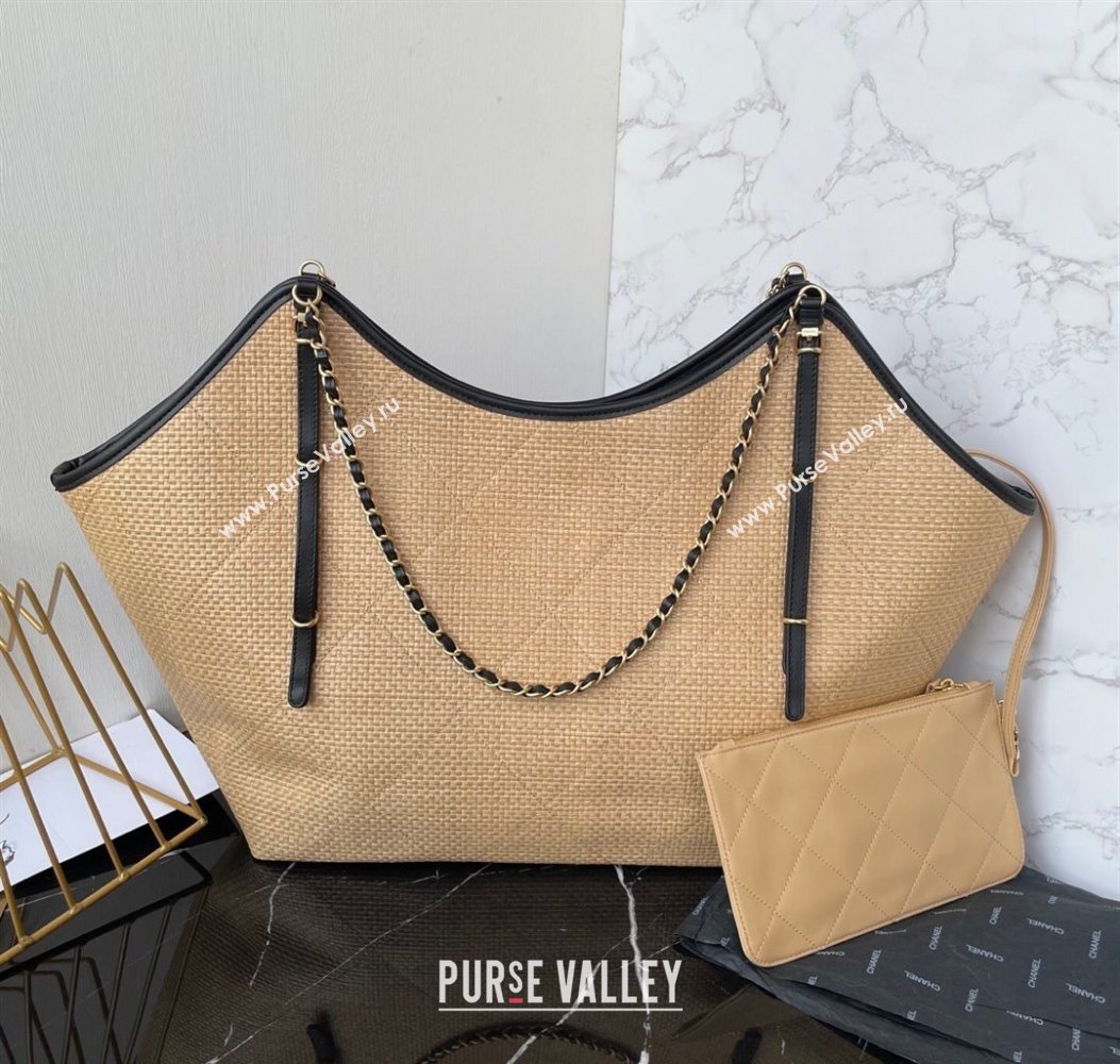 Chanel Straw Maxi Shopping Tote Bag Beige 2025 AS5463 (yezi-251010075)