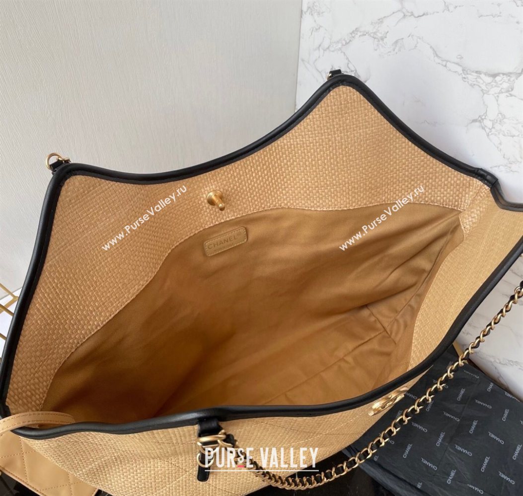 Chanel Straw Maxi Shopping Tote Bag Beige 2025 AS5463 (yezi-251010075)