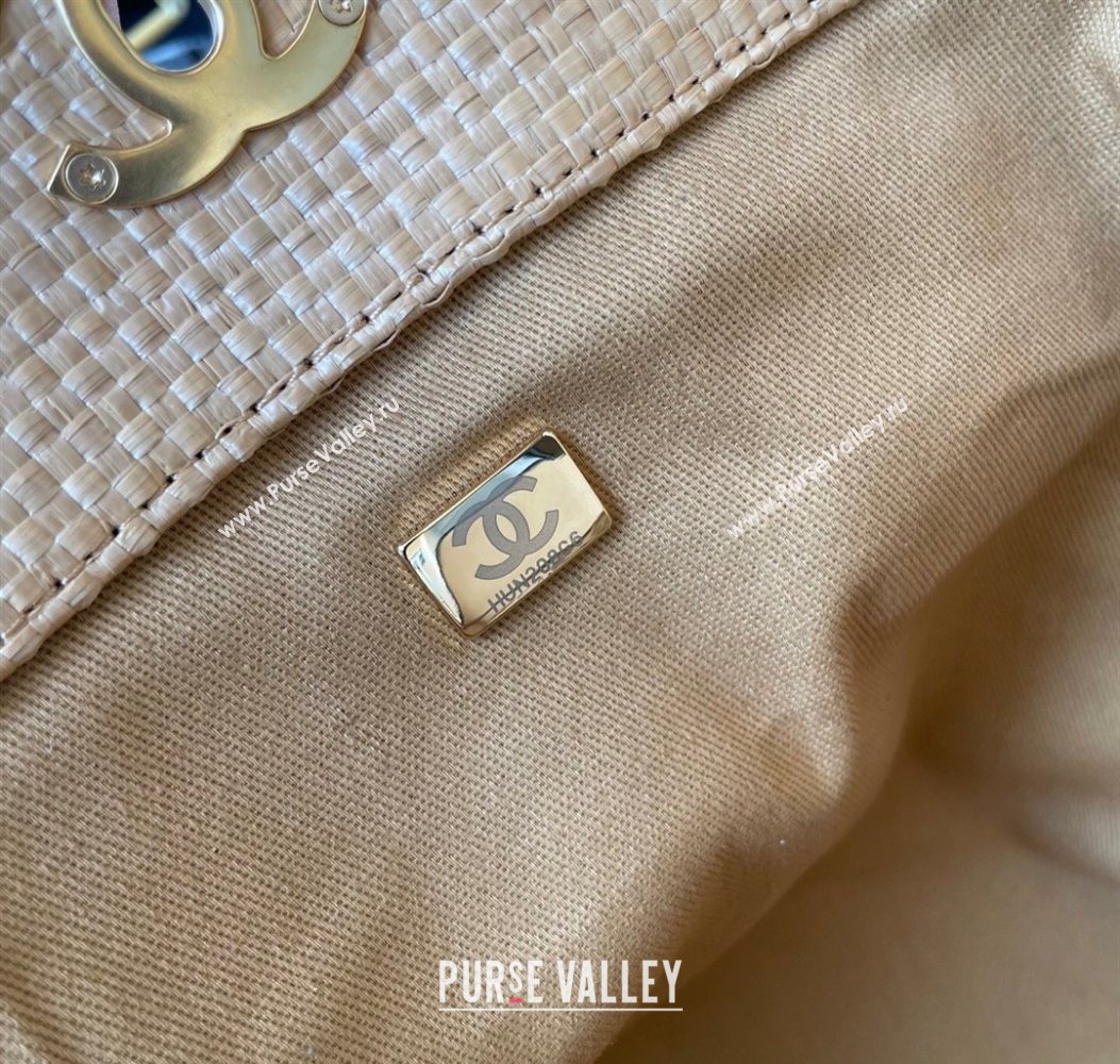 Chanel Straw Maxi Shopping Tote Bag Beige 2025 AS5463 (yezi-251010075)