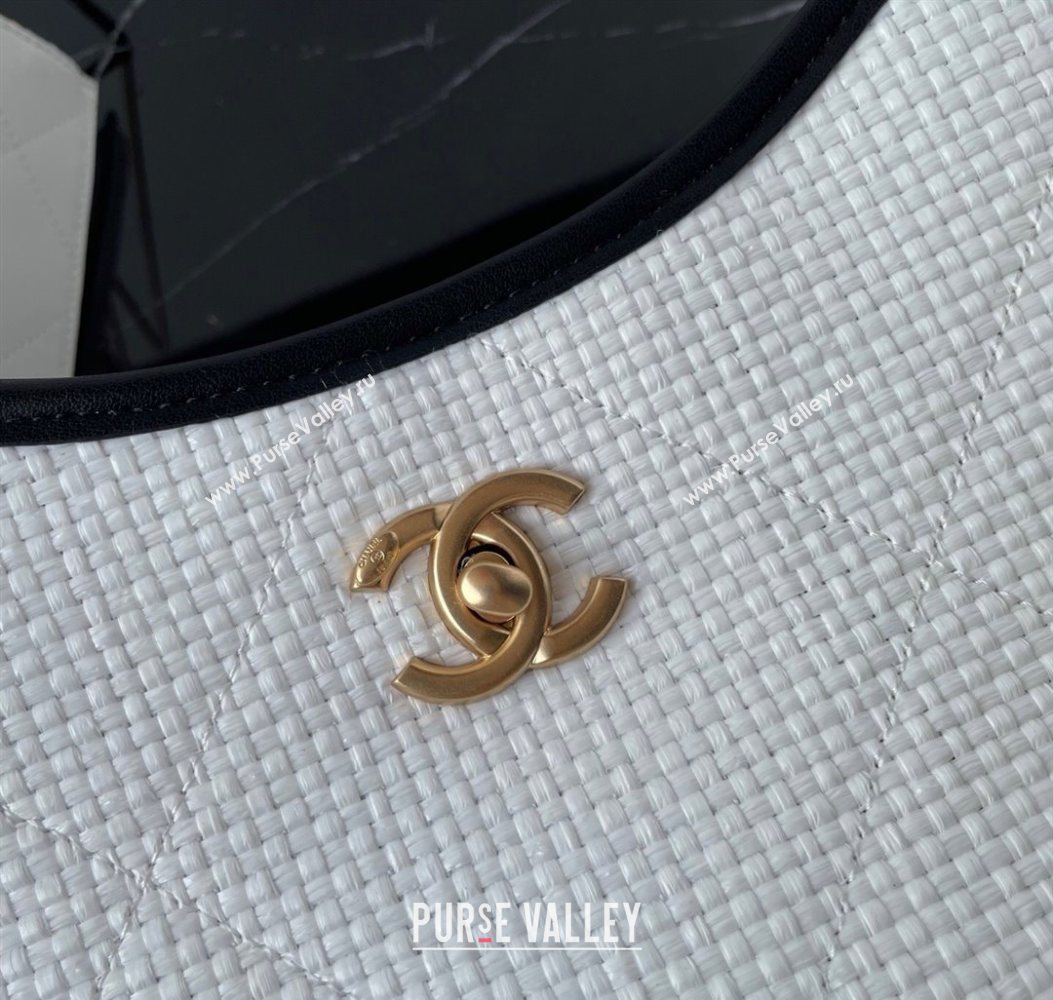 Chanel Straw Maxi Shopping Tote Bag White 2025 AS5463 (yezi-251010076)