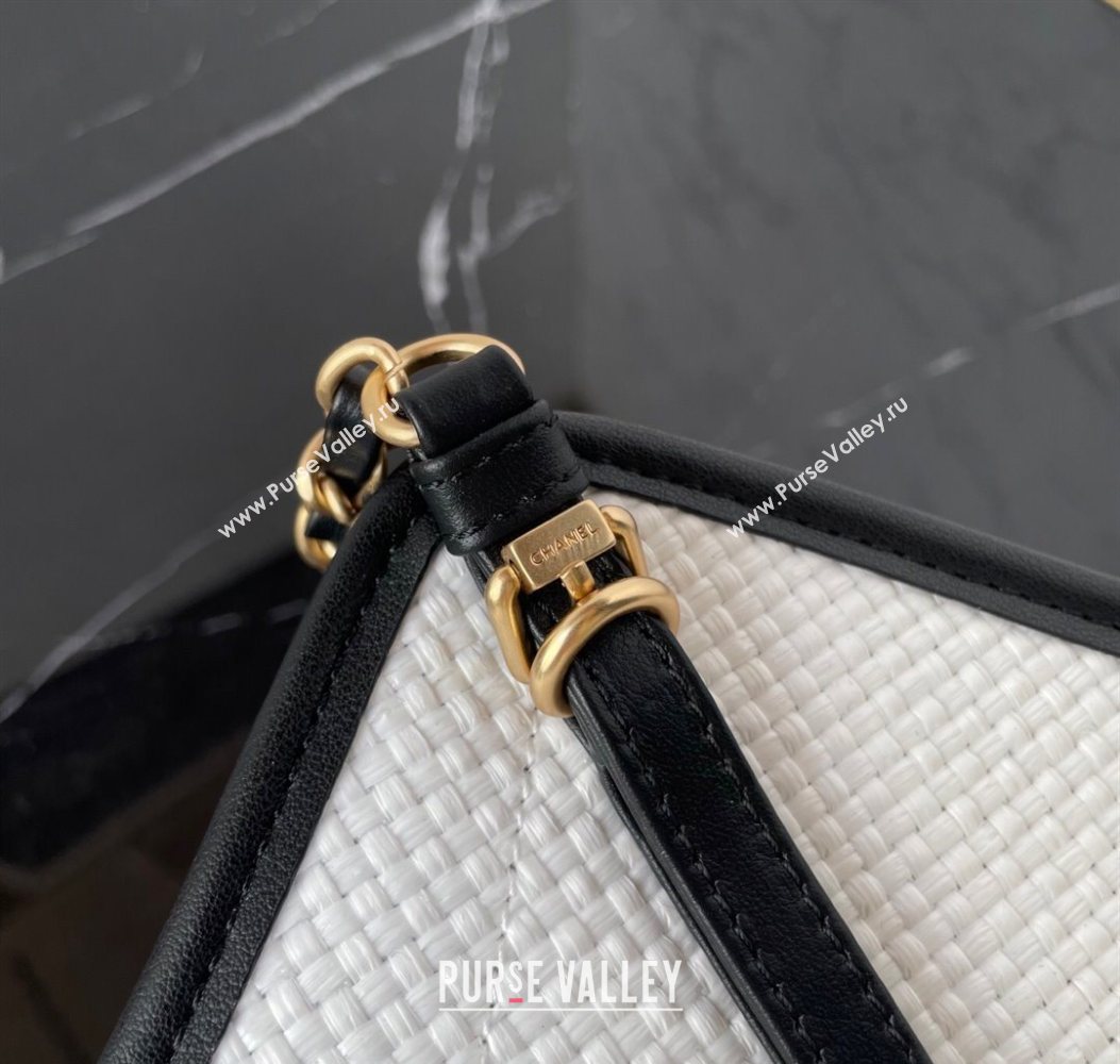 Chanel Straw Maxi Shopping Tote Bag White 2025 AS5463 (yezi-251010076)