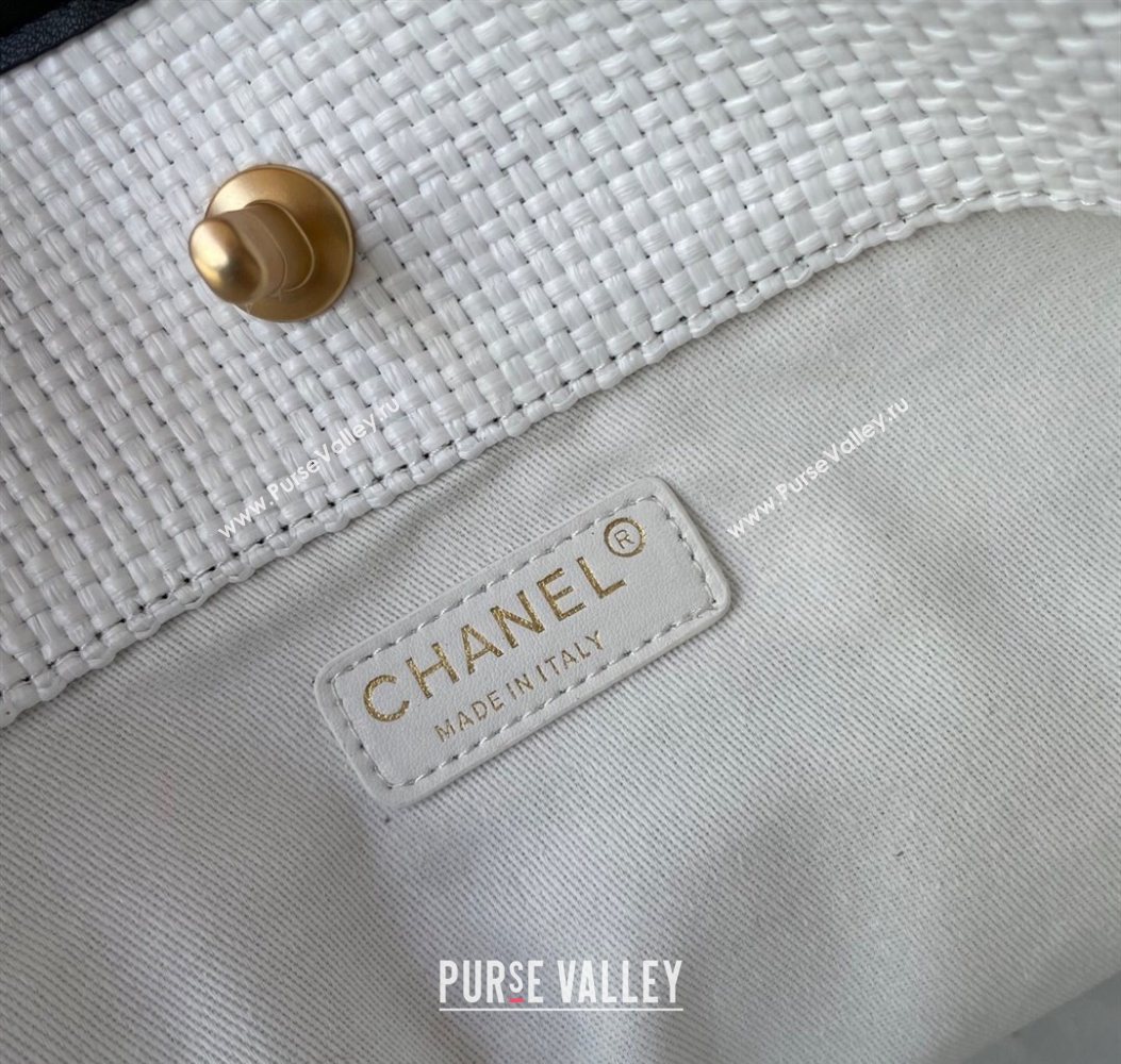 Chanel Straw Maxi Shopping Tote Bag White 2025 AS5463 (yezi-251010076)
